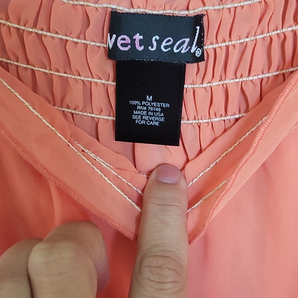 Flowy Orange Tube Top - Picture 3 of 4